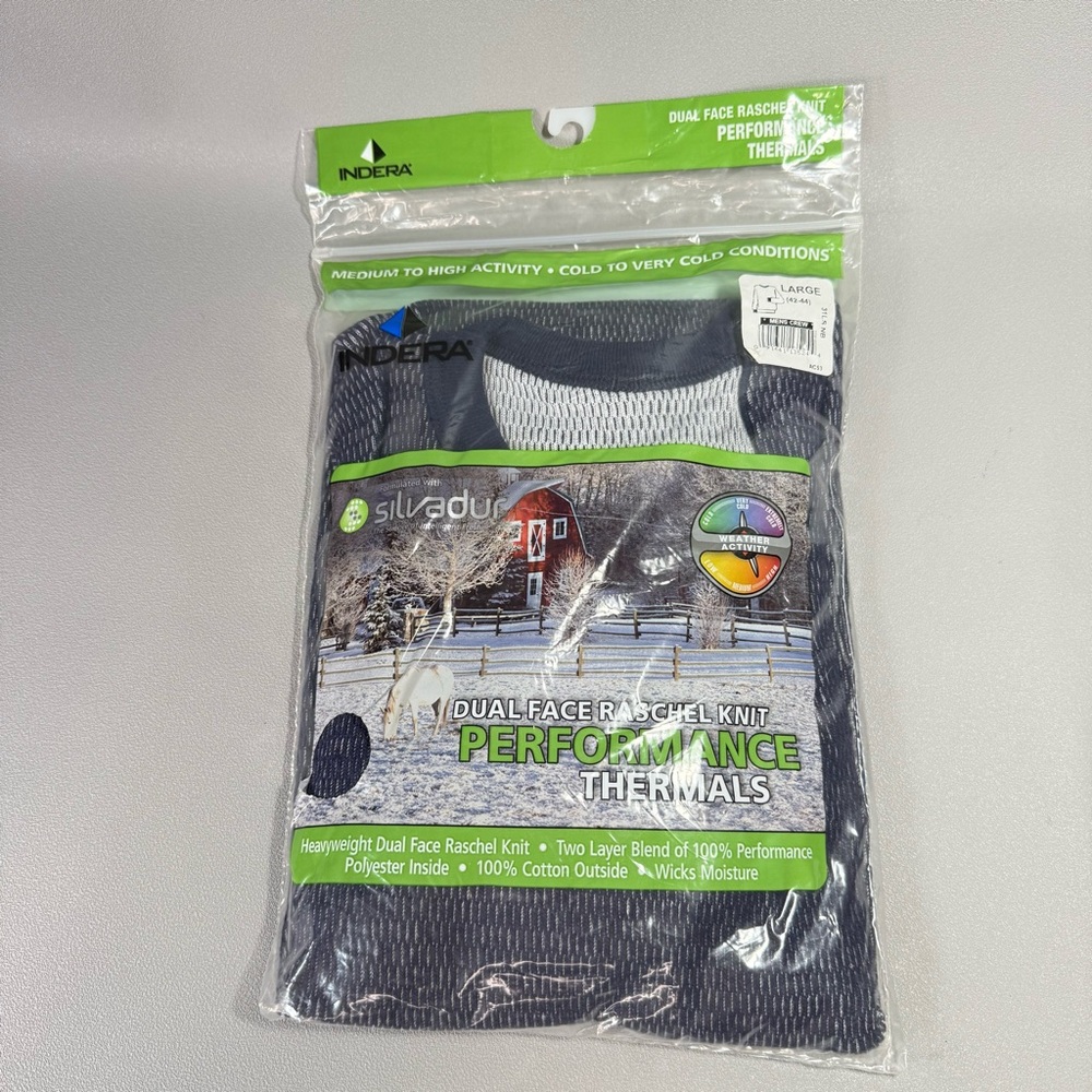 INDERA Dual Face Raschel Knit Performance Crew Neck Thermal Top